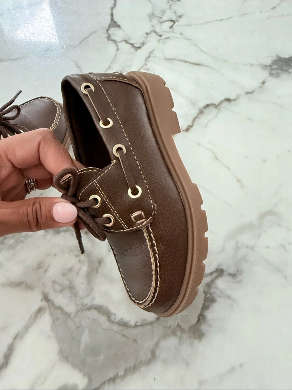 H&M Brown Kids Boat Shoes with Contrast Stitching